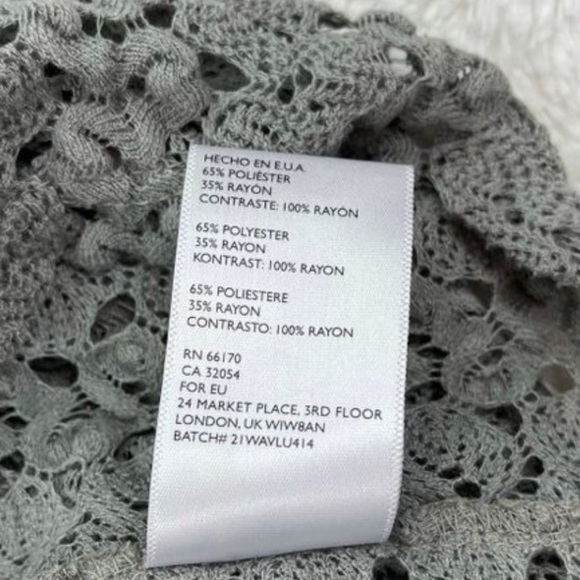 Staring at Stars French Gray Crochet 3/4 Sleeve Sweater - Picture 6 of 6